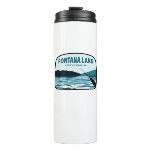 Fontana Lake North Carolina Fishing Rod Thermal Tumbler