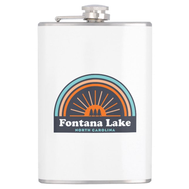 Fontana Lake North Carolina Rainbow Hip Flask (Front)