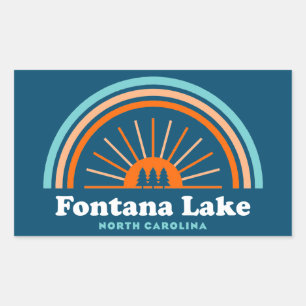 Fontana Lake North Carolina Rainbow Rectangular Sticker