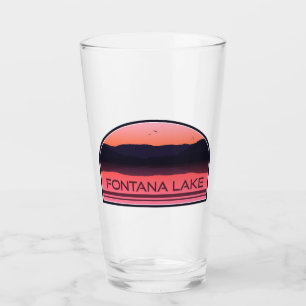 Fontana Lake North Carolina Red Sunrise Glass