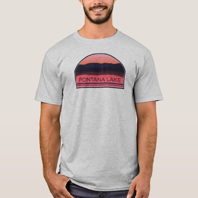 Fontana Lake North Carolina Red Sunrise T-Shirt (Front)