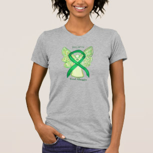 Food Allergies Green Awareness Ribbon Angel Shirt