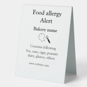 Food allergy alert add name text food items invita