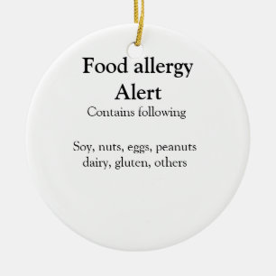 Food allergy alert add name text food items invita ceramic tree decoration