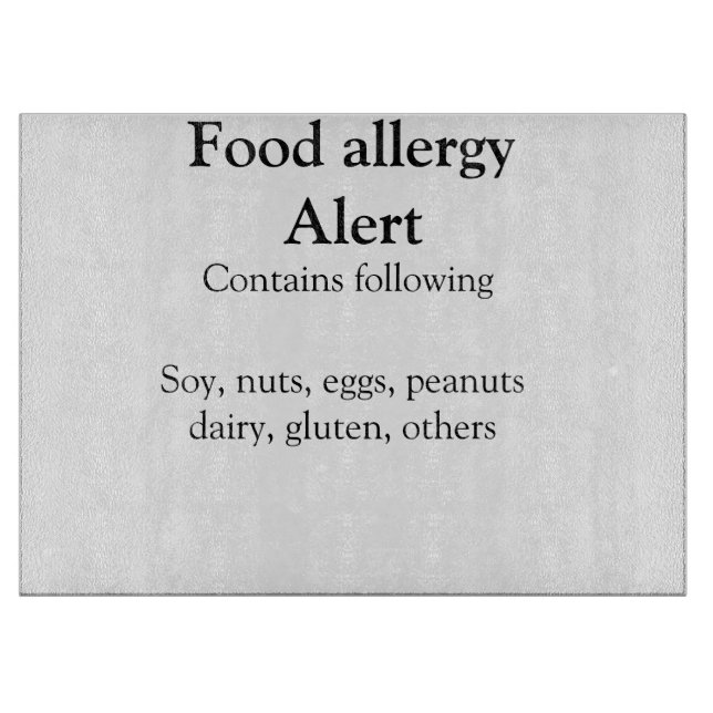 Food allergy alert add name text food items invita cutting board (Front)