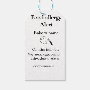 Food allergy alert add name text food items invita gift tags