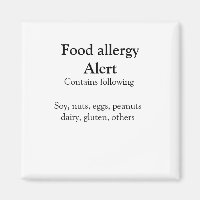 Food allergy alert add name text food items invita