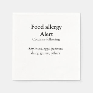 Food allergy alert add name text food items invita napkin