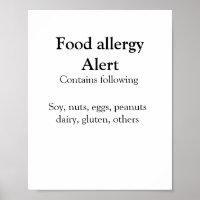 Food allergy alert add name text food items invita
