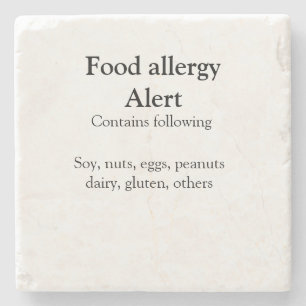 Food allergy alert add name text food items invita stone coaster