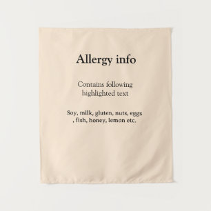 Food allergy alert add name text food items invita tapestry