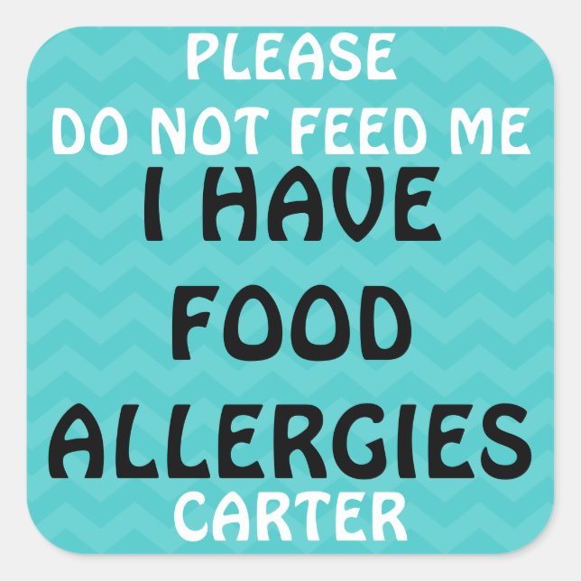 Food Allergy Alert Do Not Feed Stickers (Front)