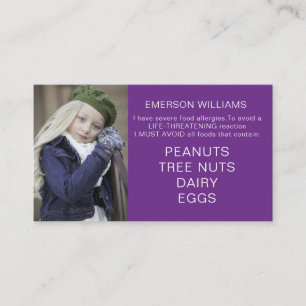 Food Allergy Alert Personalised Chef Playdate Card