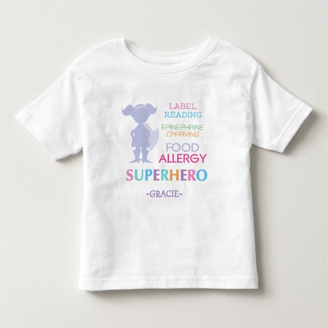 Food Allergy Alert Superhero Girls Shirt (Front)