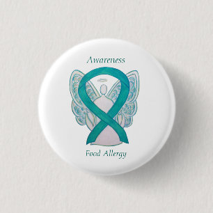 Food Allergy Awareness Angel Green Ribbon Art Pin