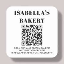 Food Allergy Calorie Information QR Code