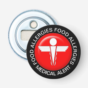 Food Allergy Medical Alert Key Chain  Bottle Opener
