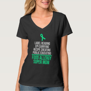 Food Allergy Mum Awareness Month Teal Ribbon Suppo T-Shirt