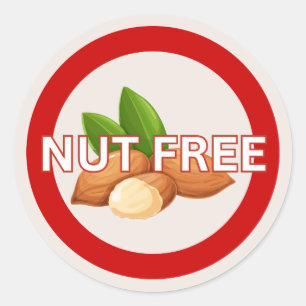 Food Allergy Nut Free Alert Classic  Round Sticker