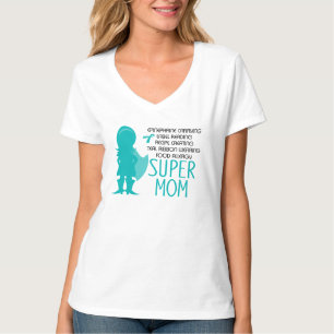 Food Allergy Super Mum Teal Silhouette Shirt