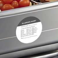 Food Allergy Warning Black and White Minimal Alert