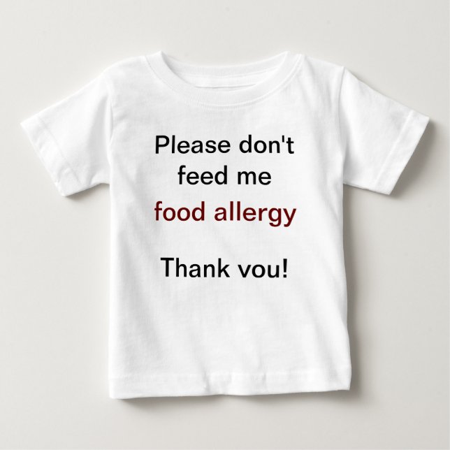 Food Allergy Warning Shirt (Front)