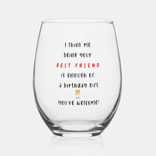 Food and Beverage Label Set Stemless Wine Glass
