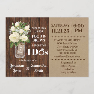 Food and brews before I do country wedding shower Invitation