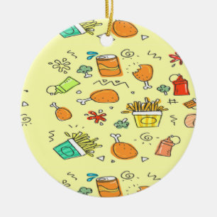 Food and drink pattern ceramic tree decoration