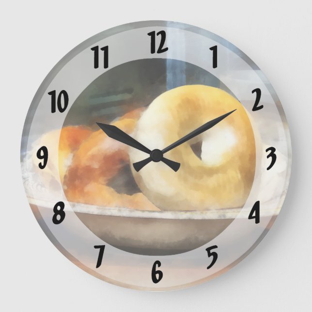 Food - Bagels for Sale Large Clock (Front)