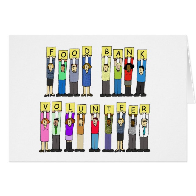 Food Bank Volunteer Cartoon People (Front Horizontal)