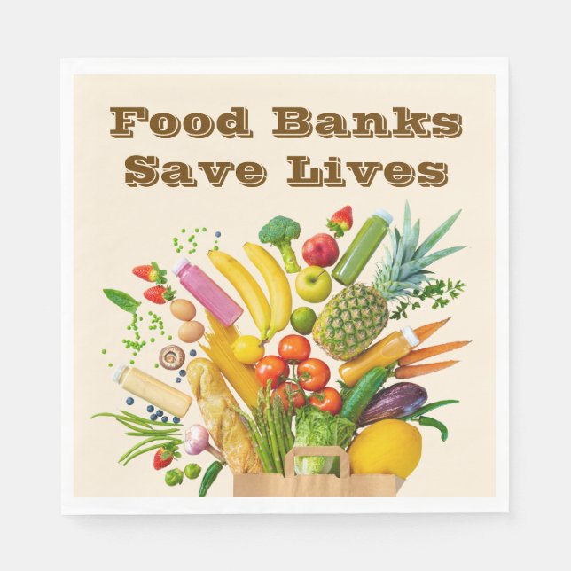 Food Banks Save Lives Napkin (Front)