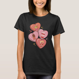 Food Before Dudes Heart Valentines Day Love Vibes  T-Shirt