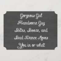 Food, Booze, And Bad Dance Moves Chalkboard