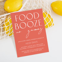 Food & Booze Funny Pink Bridal Shower 