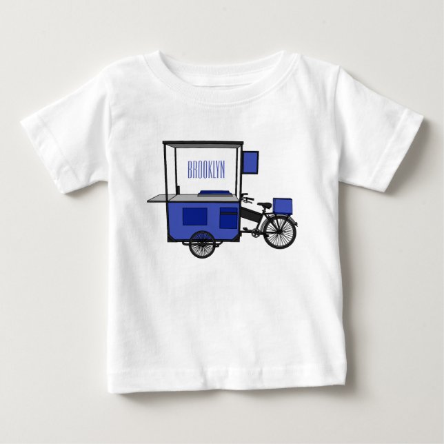 Food cart cartoon illustration baby T-Shirt (Front)