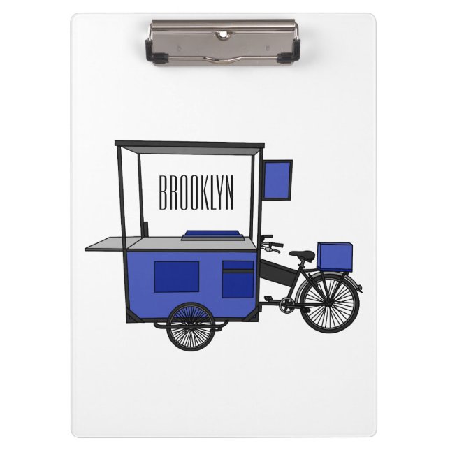 Food cart cartoon illustration clipboard (Front)