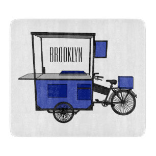 Food cart cartoon illustration cutting board