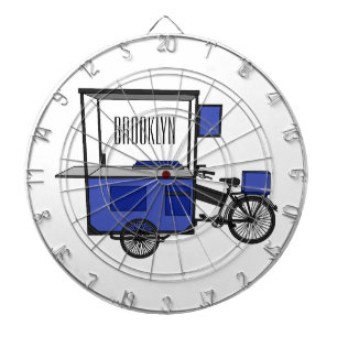 Food cart cartoon illustration dartboard