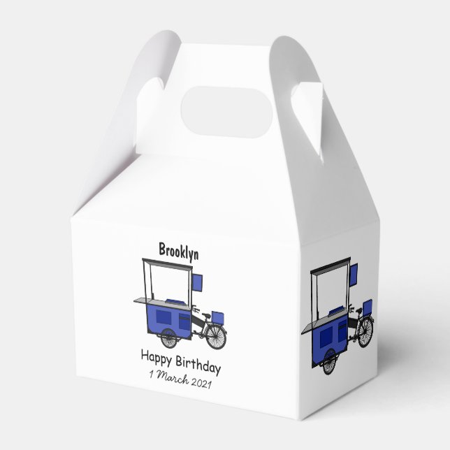 Food cart cartoon illustration favour box (Front Side)