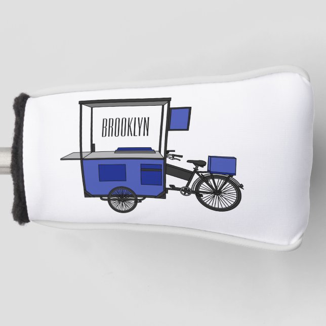 Food cart cartoon illustration golf head cover (Front)