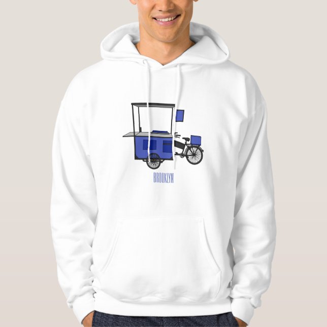 Food cart cartoon illustration hoodie (Front)