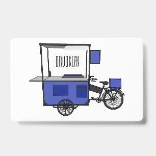 Food cart cartoon illustration ID badge