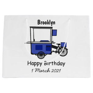 Food cart cartoon illustration large gift bag