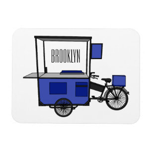 Food cart cartoon illustration magnet