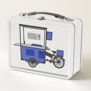 Food cart cartoon illustration metal lunch box