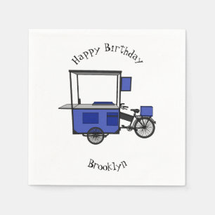 Food cart cartoon illustration napkin