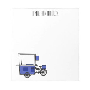 Food cart cartoon illustration notepad