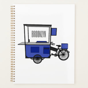 Food cart cartoon illustration planner