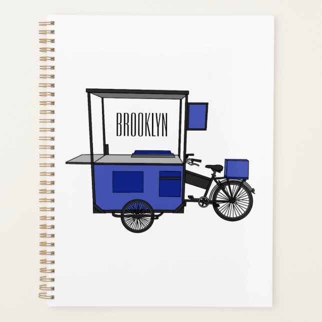 Food cart cartoon illustration planner (Front)